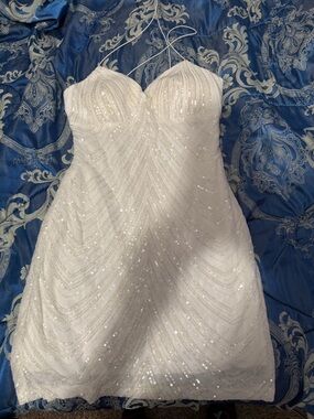 White Sequin Cocktail Dress